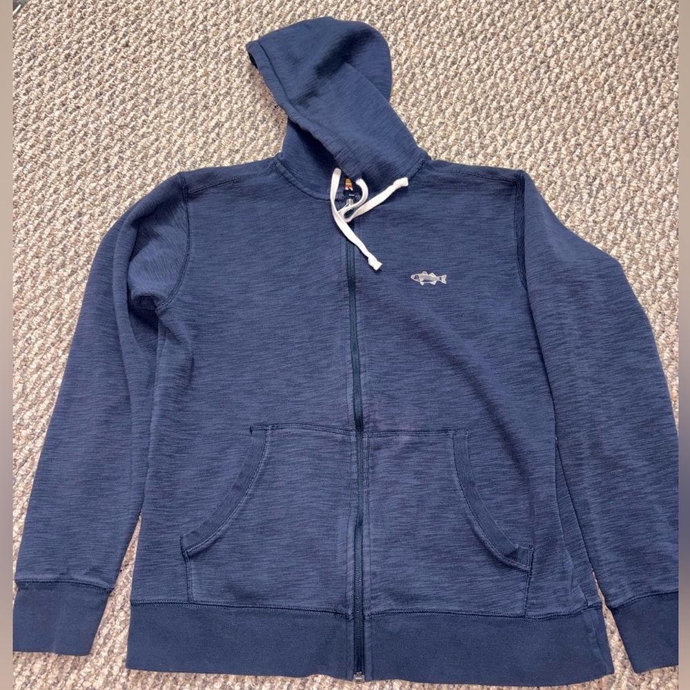 Orvis Men's Dark Blue Zip-Up Sweater